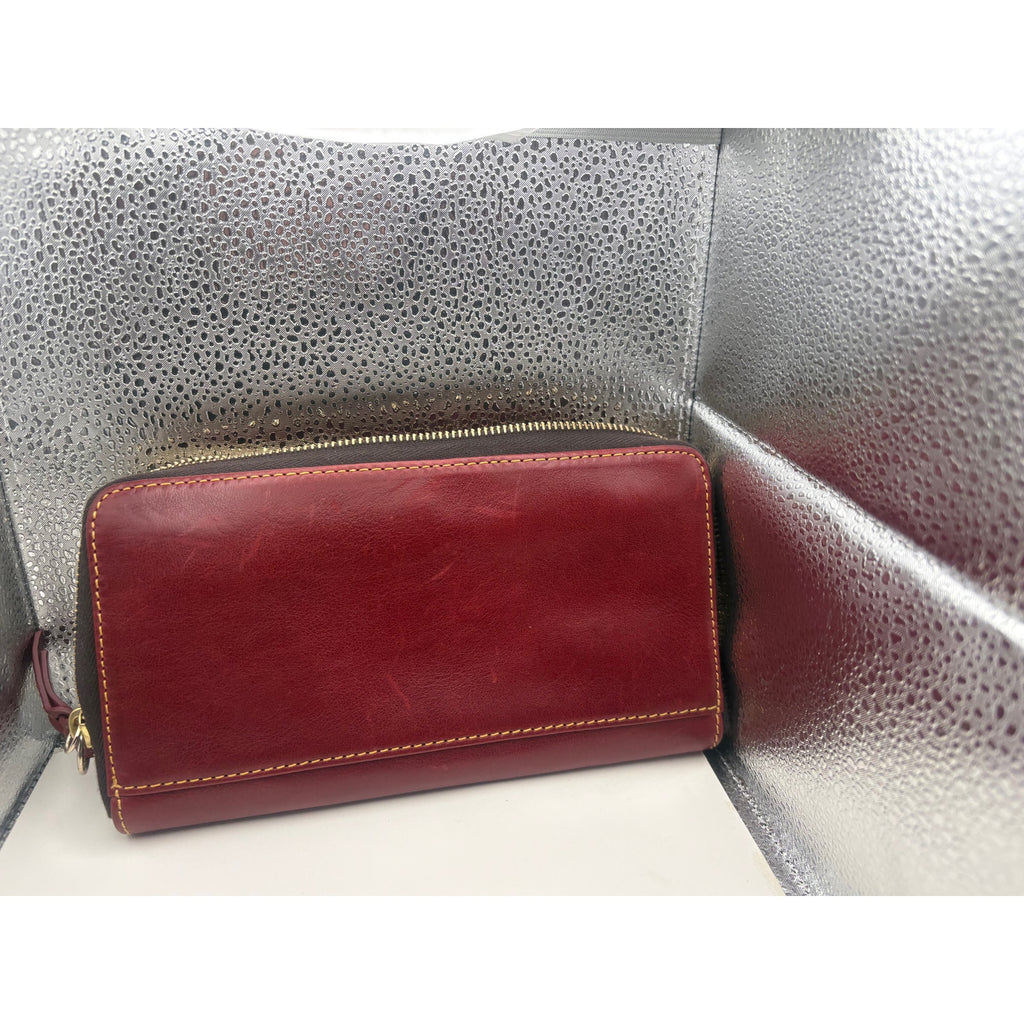 Dooney & Bourke Leather Wallet with Zipper Closure