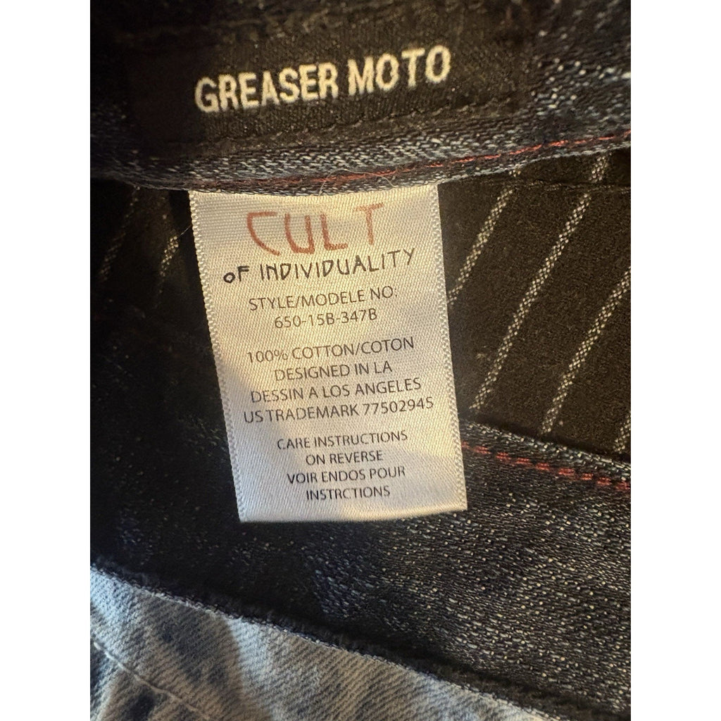 Cult of Individuality Greaser Moto Japanese Selvedge Jeans 40x34 650‑15B‑347B