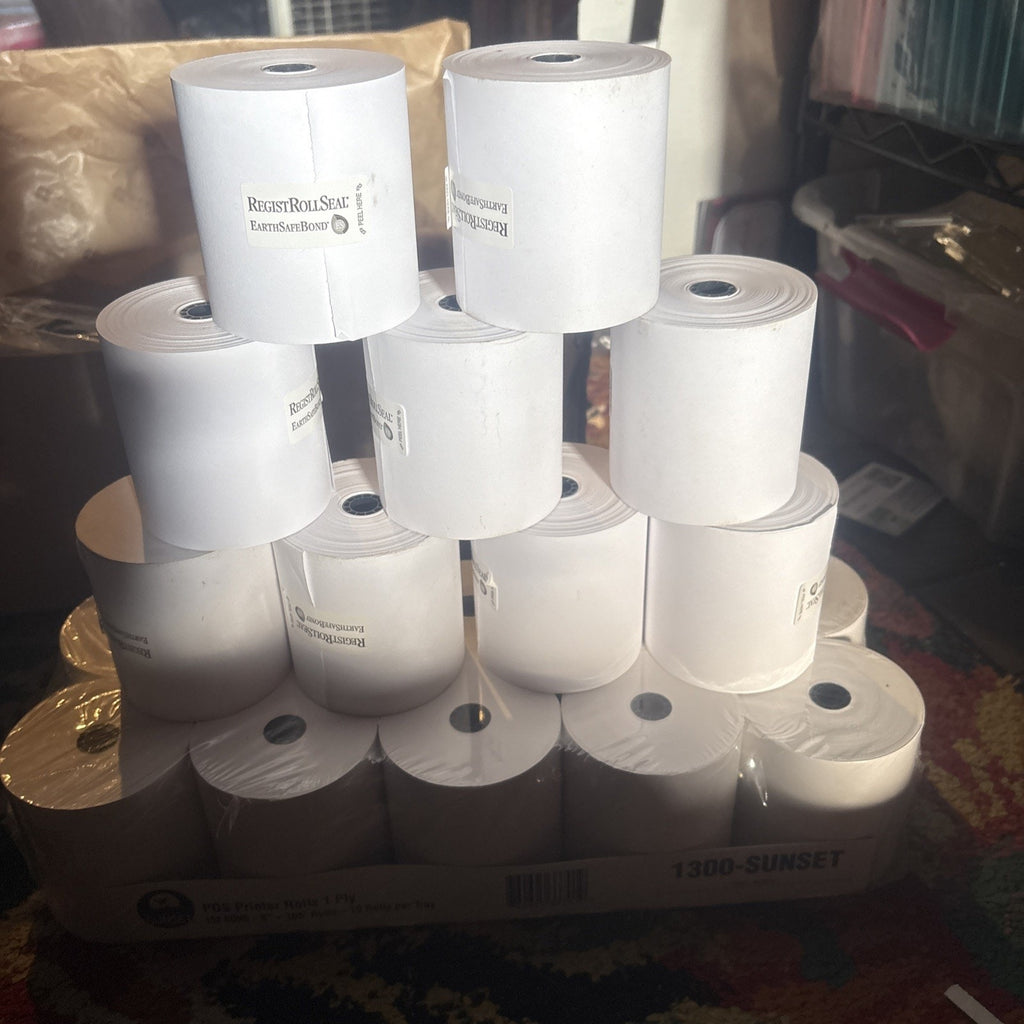 PosPaperRoll 883500 3in x 165ft 1-Ply Bond Paper Roll - 19 Rolls