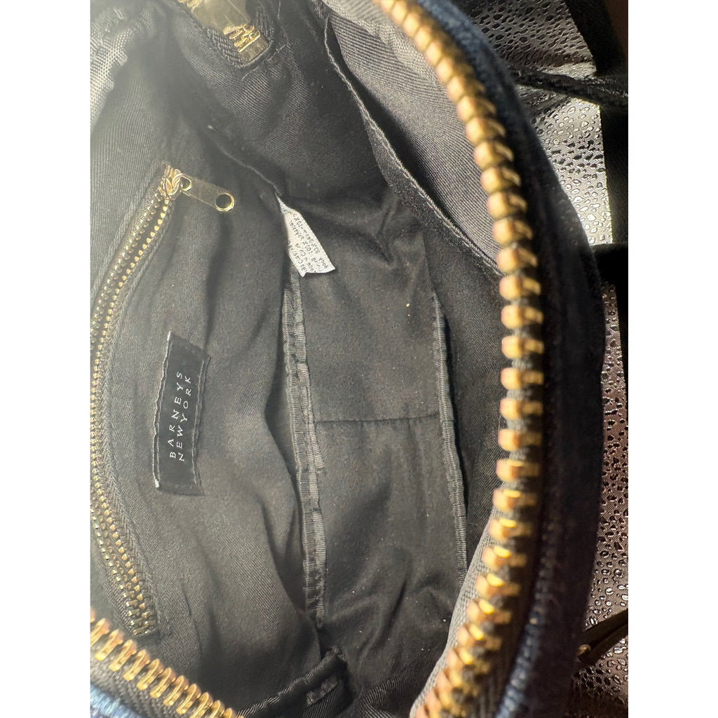 Barneys New York Crossbody Bag Womens Denim Black Gold Accessories Casual
