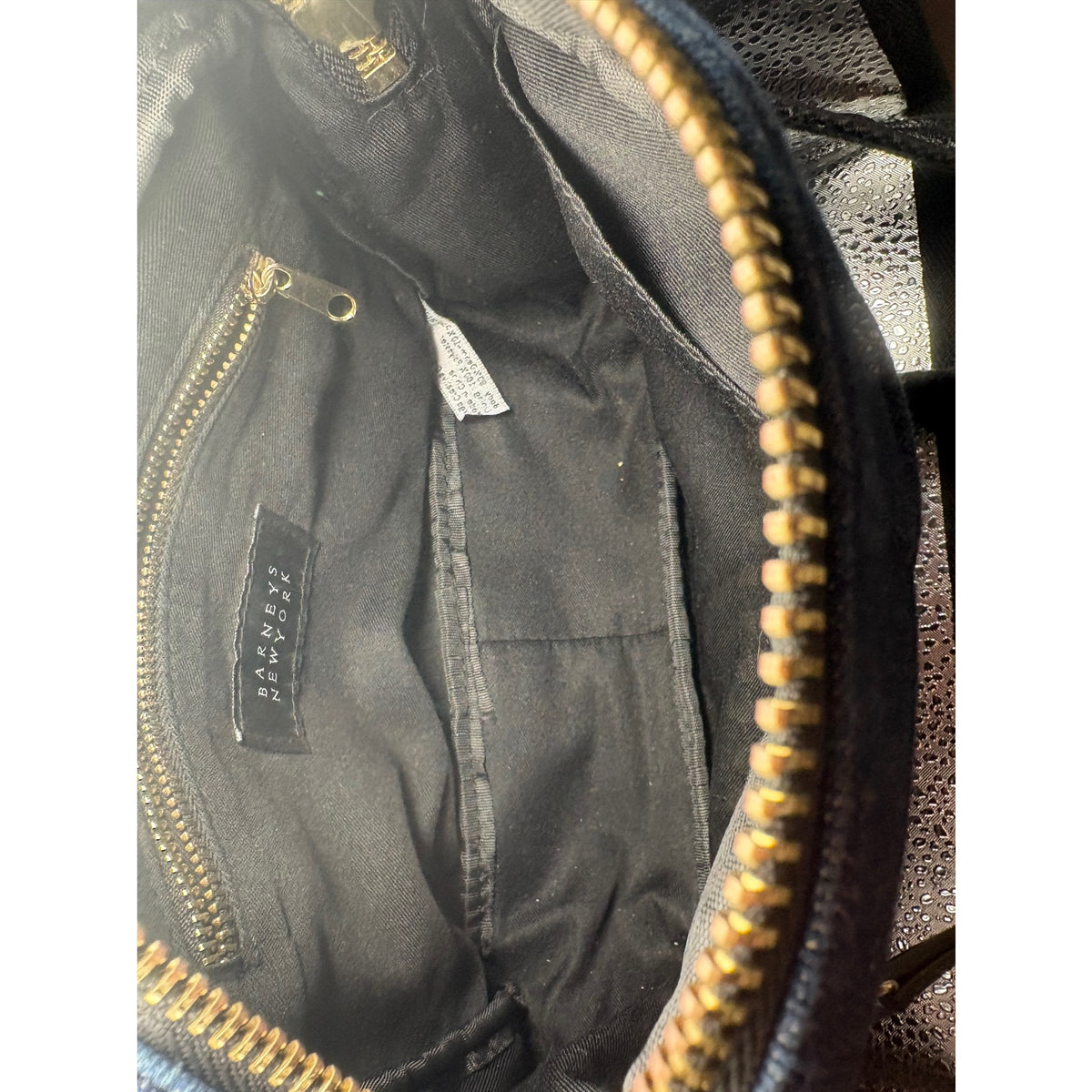 Barneys New York Crossbody Bag Womens Denim Black Gold Accessories Casual