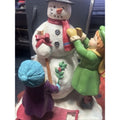 Hallmark Large Traditional Snowman Glitter figurine being built by children 9"T