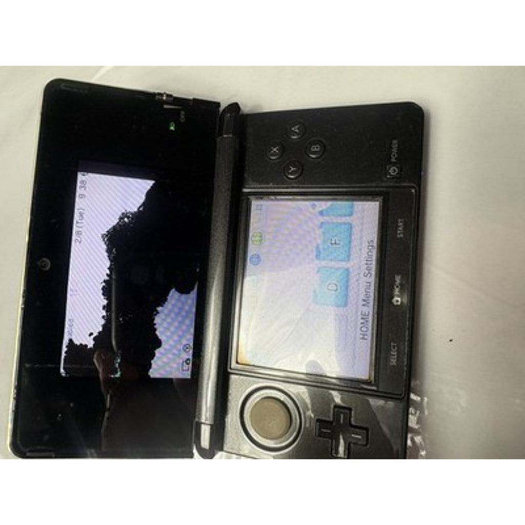 Nintendo 3DS CTR-001 Black Console Top Screen Damaged Parts Repair