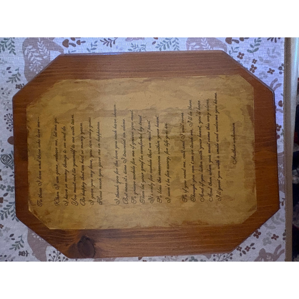 Wooden Plaque Memorial Wall Art Unisex Brown Black Rustic Sentimental