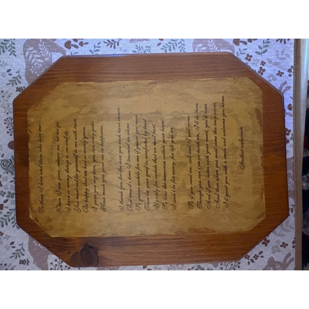 Wooden Plaque Memorial Wall Art Unisex Brown Black Rustic Sentimental