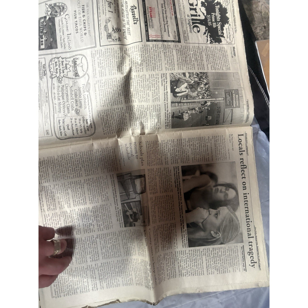 Vail Daily “Tuesday Terror” Newspaper 9/12/2001 9/11 Coverage A1–B11 Complete