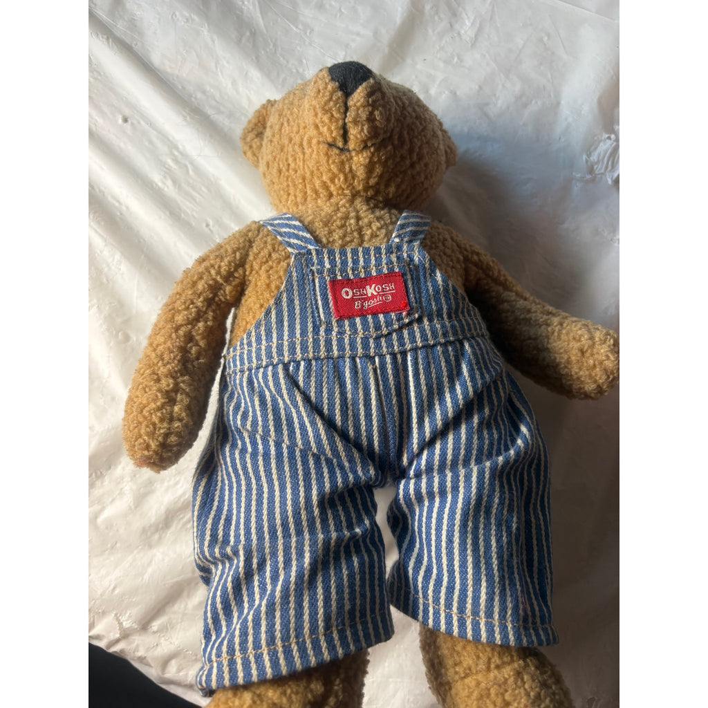 OshKosh B'gosh Teddy Bear Plush Toy Overalls Striped Unisex