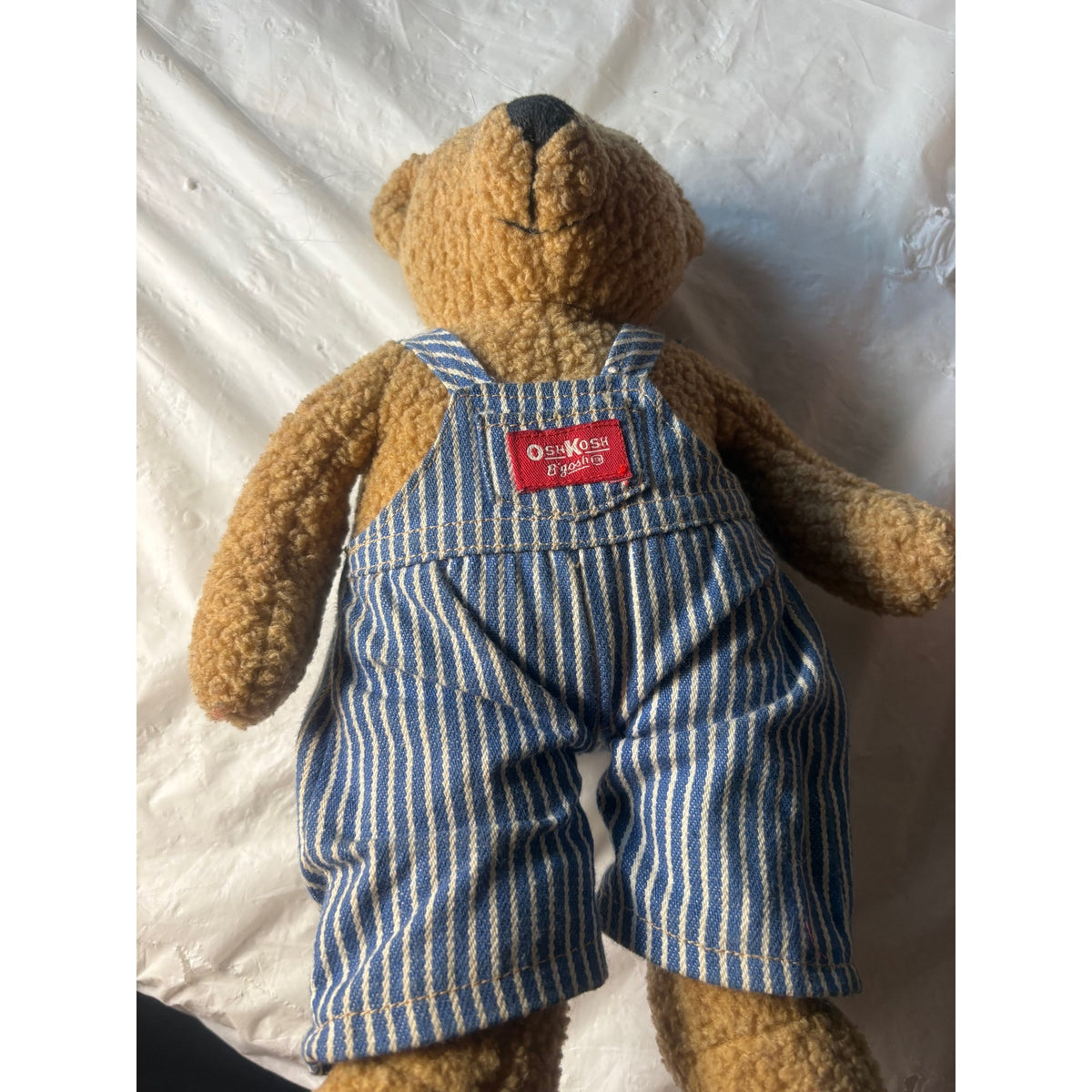 OshKosh B'gosh Teddy Bear Plush Toy Overalls Striped Unisex