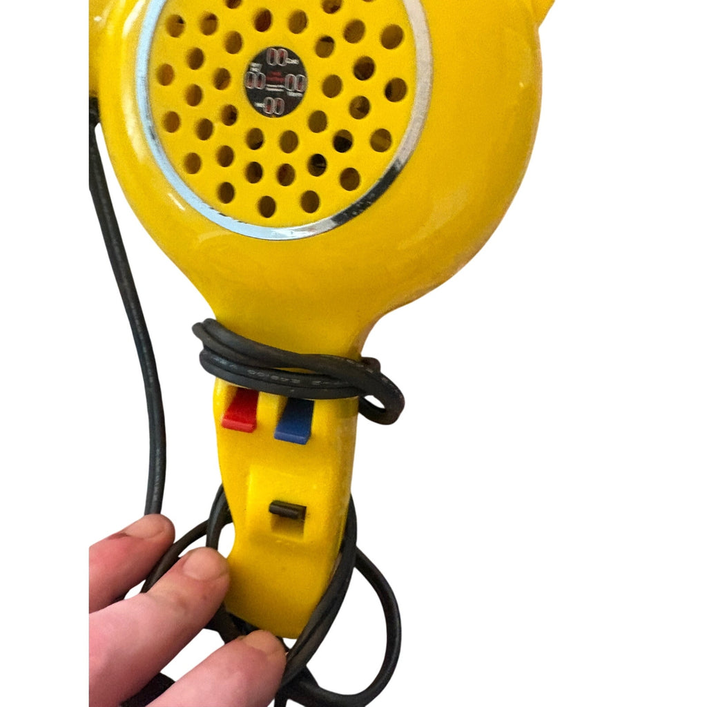 STYLIST 1250 Hair Dryer Retro Vintage Solid Yellow Black
