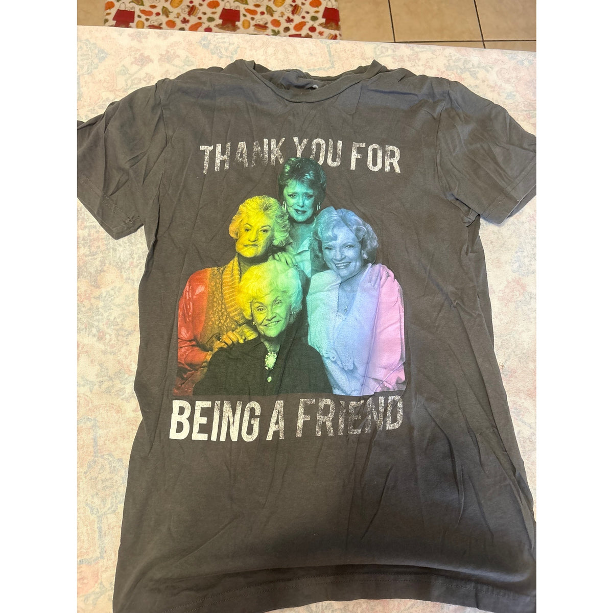 Golden Girls Thank You For Being A Friend Graphic T-Shirt, S, Gray