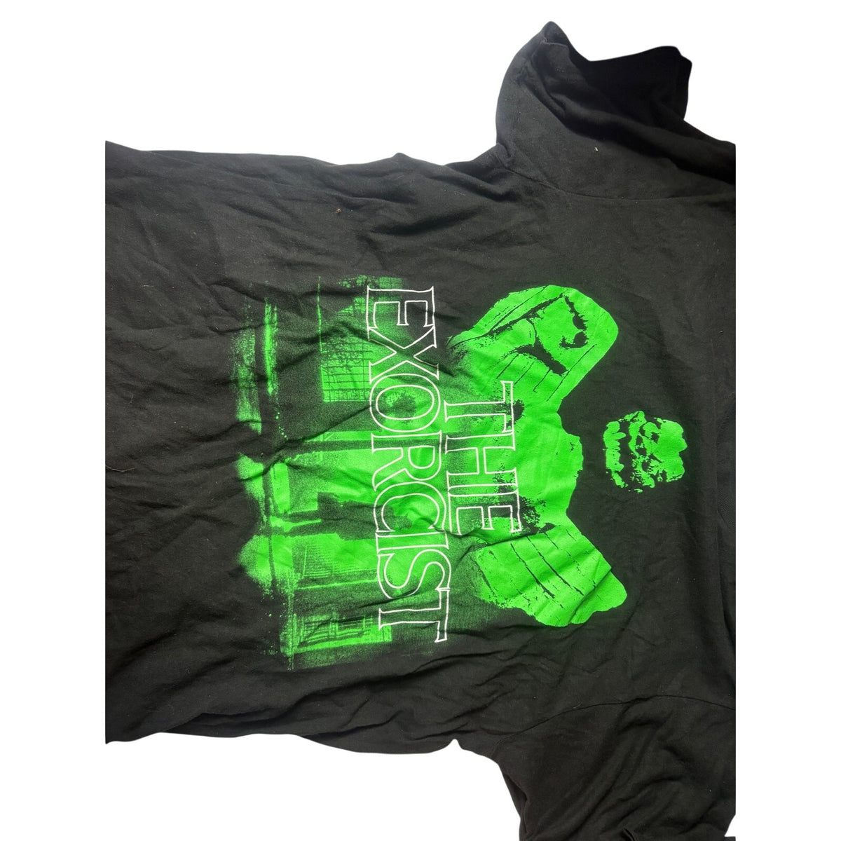 The Exorcist Men's Graphic T-Shirt L Black Green Horror Movie Merchandise