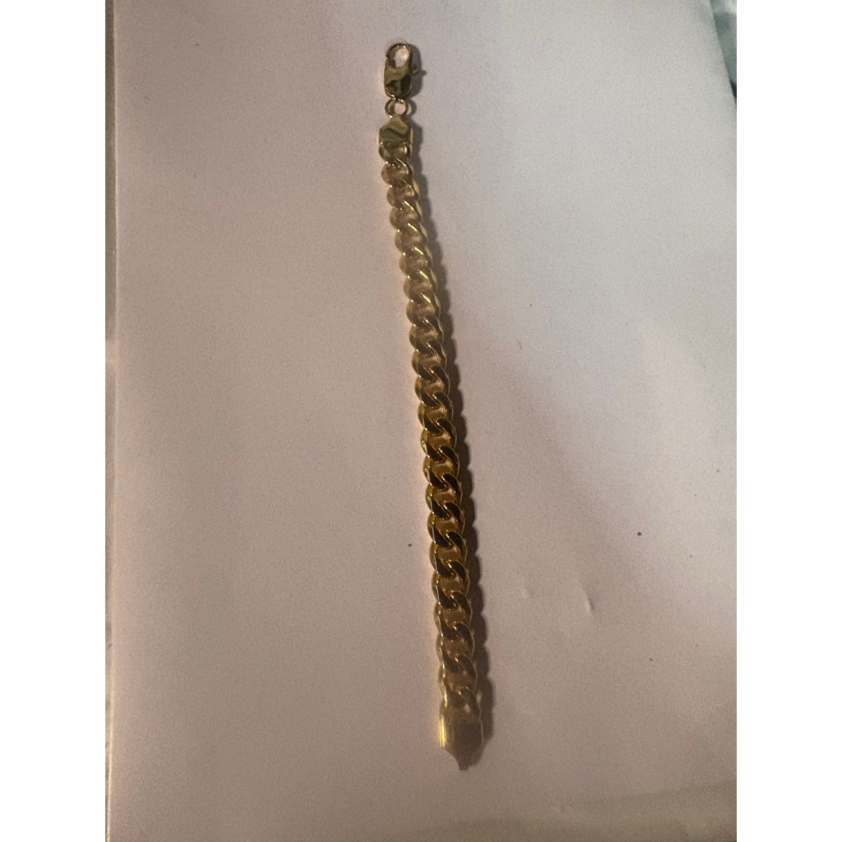 No Brand Cuban Link Chain Bracelet 8.5 Gold Tone Black