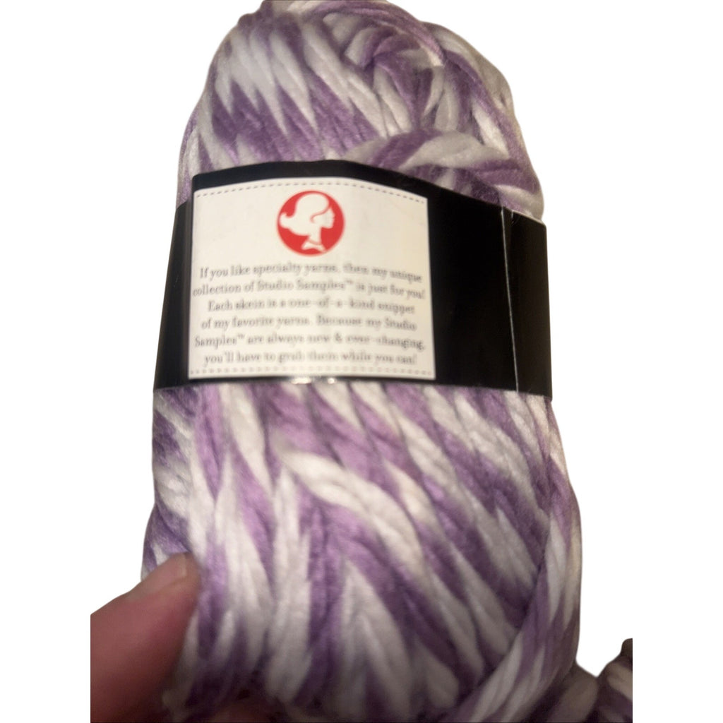 Studio Samples By Nicole 100% Acrylic Purple And White Used And New Lot 8 Skeins