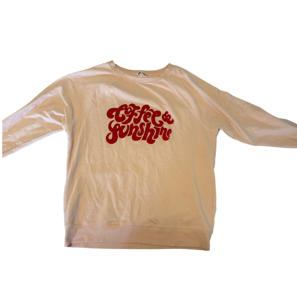 Wildfox Coffee & Sunshine Women's Sweatshirt, M, Cream with Red