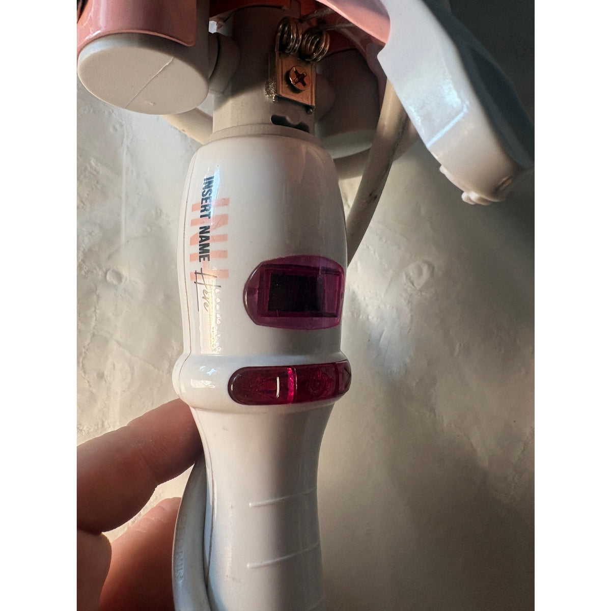 Insert name here Digital Curling Iron Hair Waver Pink Women's Men’s Unisex, 370F, Digital Display