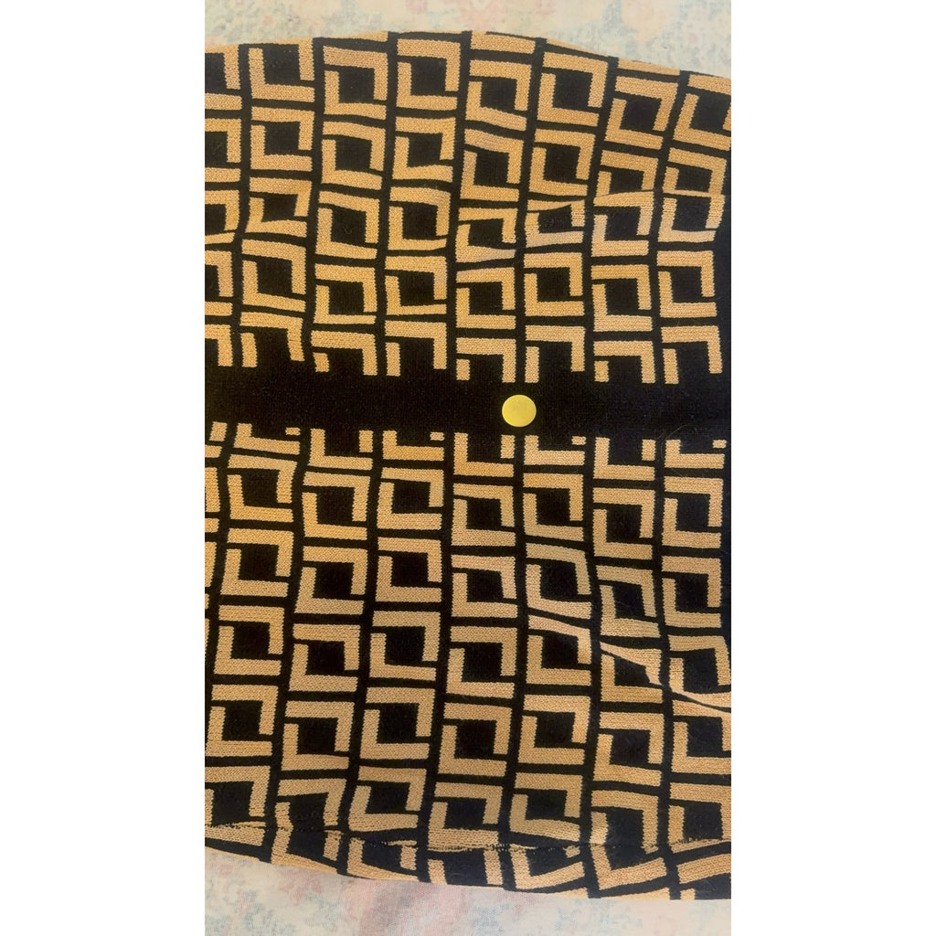 Jolie & Joy Fendi Monogram Knit Dress Women's XL Black Tan Casual