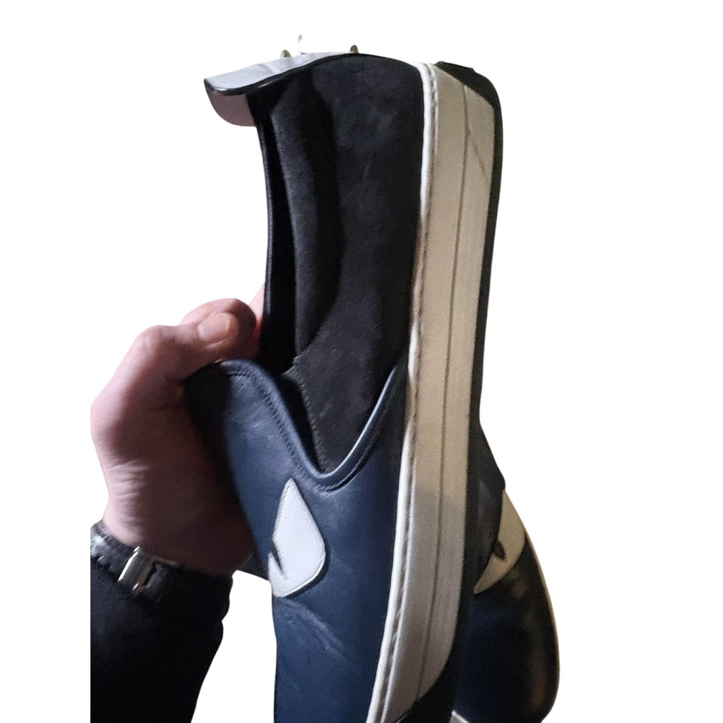 FENDI Bag Bugs Monster Eyes Spiked Sneakers Navy Blue - Men’s Size 10.5
